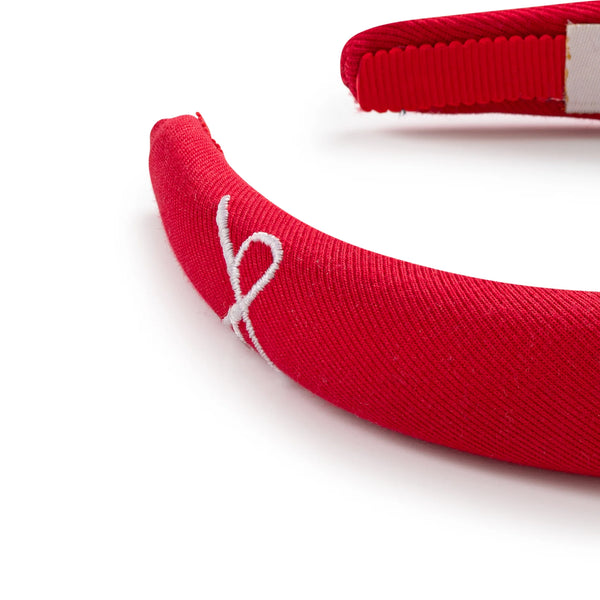 Marshmallow Signature Bow Logo Padded Headband - Red