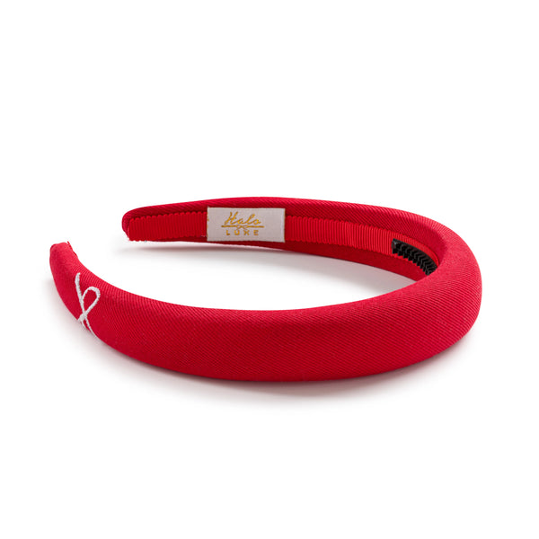 Halo Luxe Marshmallow Signature Bow Logo Padded Headband - Red