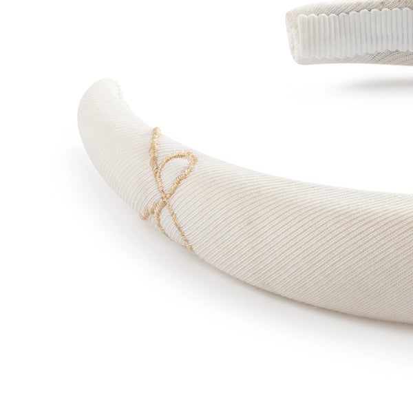 Halo Luxe Marshmallow Signature Bow Logo Padded Headband - White