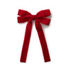 Halo Luxe Opaline Velvet Scalloped Long Tail Clip - Red