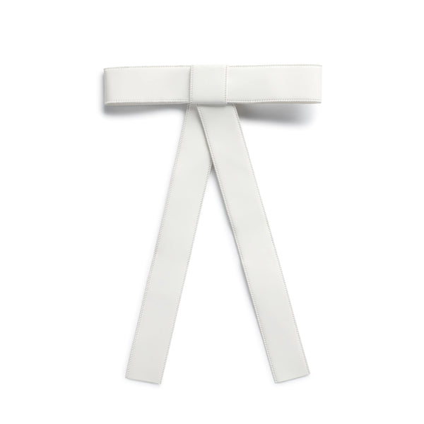 Halo Luxe Taffy Patent Leather Bow Clip - White