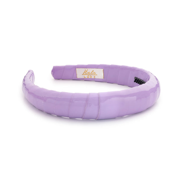 Halo Luxe Taffy Patent Leather Padded Wrapped Headband - Lavender
