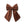 Load image into Gallery viewer, Brown bow with white polka dots on a white background