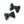 Load image into Gallery viewer, Two black hair bows with rhinestones on a white background