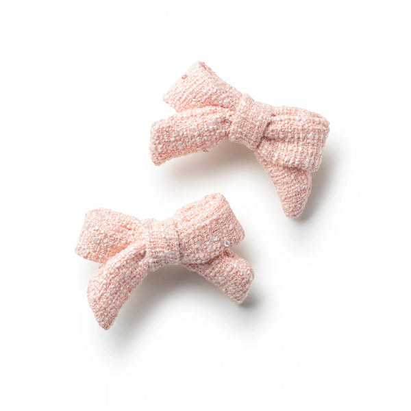 Halo Luxe Clara Tweed Double Clip Set - Ballet Slipper