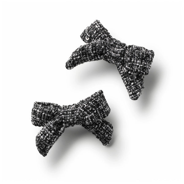 Halo Luxe Clara Tweed Double Clip Set - Black