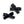 Load image into Gallery viewer, Halo Luxe Dahlia Deconstructed Grosgrain Ribbon Double Clip Set - Black