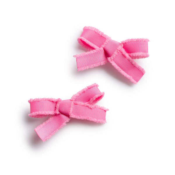 Halo Luxe Dahlia Deconstructed Grosgrain Ribbon Double Clip Set - Hot Pink