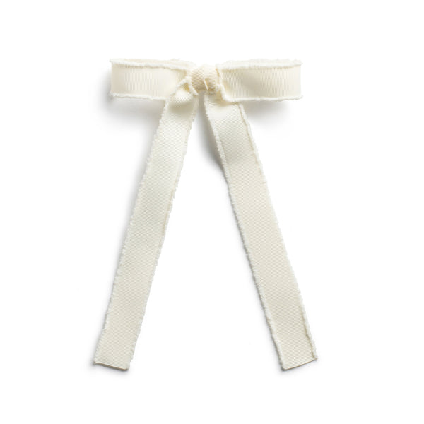 Halo Luxe Dahlia Deconstructed Grosgrain Ribbon Long Tail Clip - Ivory