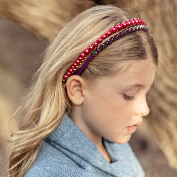 Halo Luxe Hazel Knit Rivet Headband - Plum