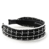 Halo Luxe Estella Tweed Pearl Trimmed Headband - Black