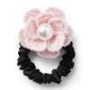 Halo Luxe Estella Tweed Pearl Trimmed Pony - Rose