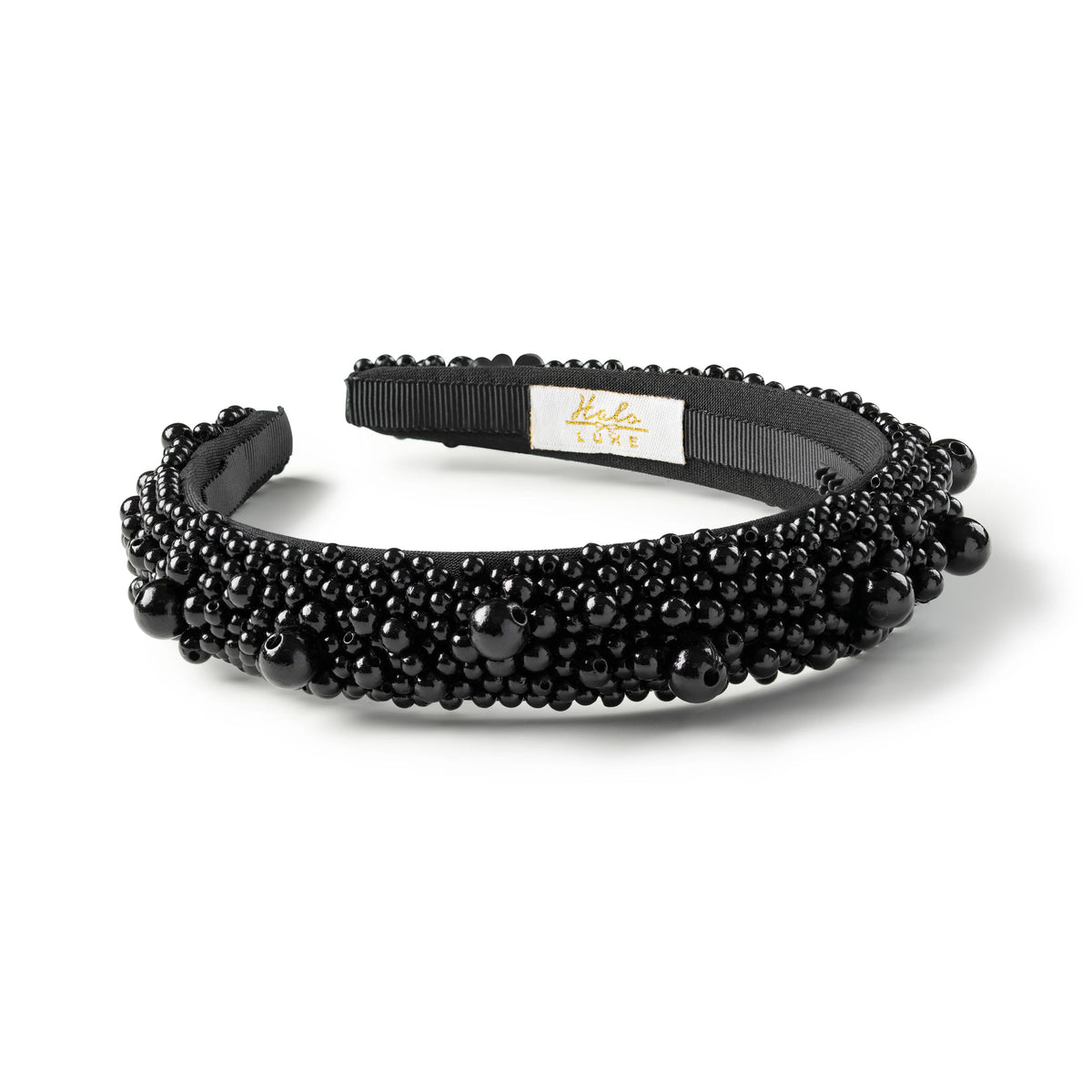 ヘアアクセサリー reaktund OG Headband BLACK Halo Luxe Becca Pearl Headband in Black | Shop now
