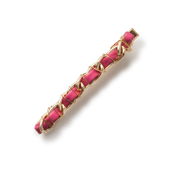 Halo Luxe Coco Gold Chain Clip - Raspberry