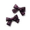 Halo Luxe Rosa Vintage Satin Double Bow Clips - Plum