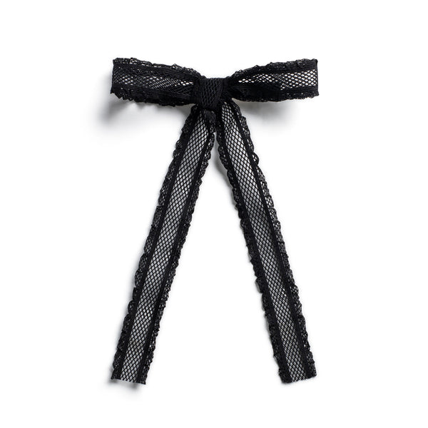 Halo Luxe Mae Lattice Lace Long Tail Clip - Black