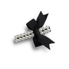 Halo Luxe Molly Double Strand Pearl Grosgrain Bow Clip - Black