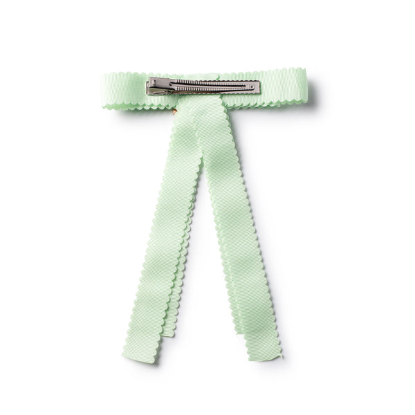 Ava scalloped long tailed clip mint - Halo Luxe