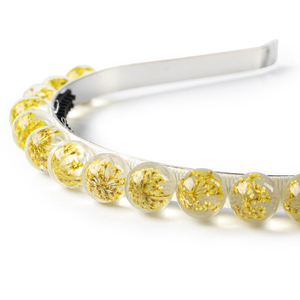 Whisper beaded baby's breath headband lemon - Halo Luxe