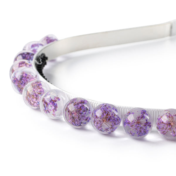 Whisper beaded baby's breath headband lavender - Halo Luxe