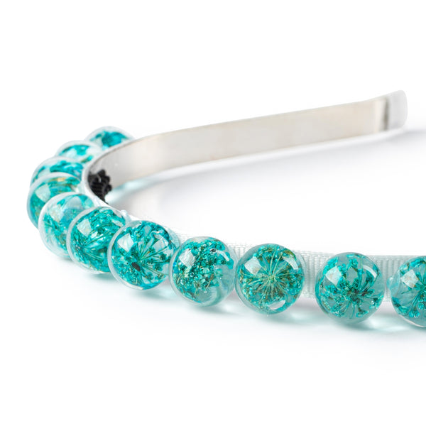 Whisper beaded baby's breath headband teal - Halo Luxe