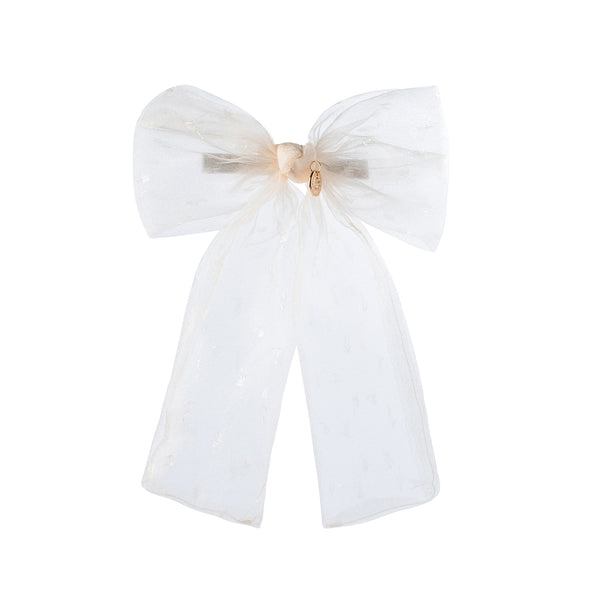 Halo Luxe Emma Organza Long Tail Clip - Ivory