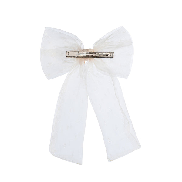Halo Luxe Emma Organza Long Tail Clip - Ivory