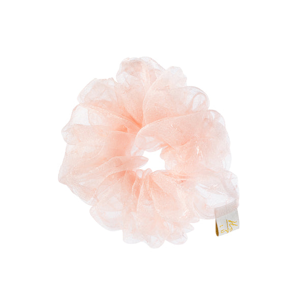 Emma organza scrunchie peach - Halo Luxe