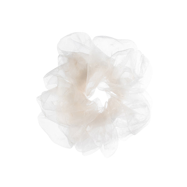 organza scrunchie in ivory color