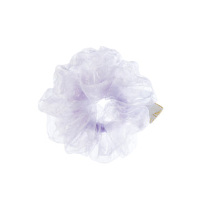Haloluxe's organza scrunchie in color lavender