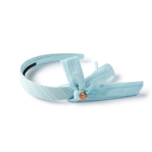 Forever eylet side bow headband powder blue - Halo Luxe