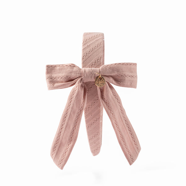 Forever eyelet side bow headband mauve - Halo Luxe
