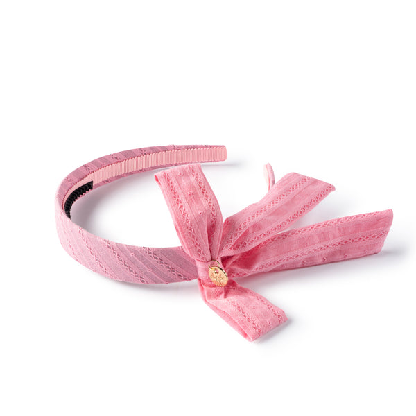 Forever eyelet side bow headband hot pink - Halo Luxe