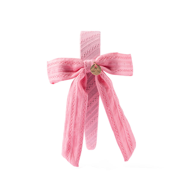 Forever eyelet side bow headband hot pink - Halo Luxe