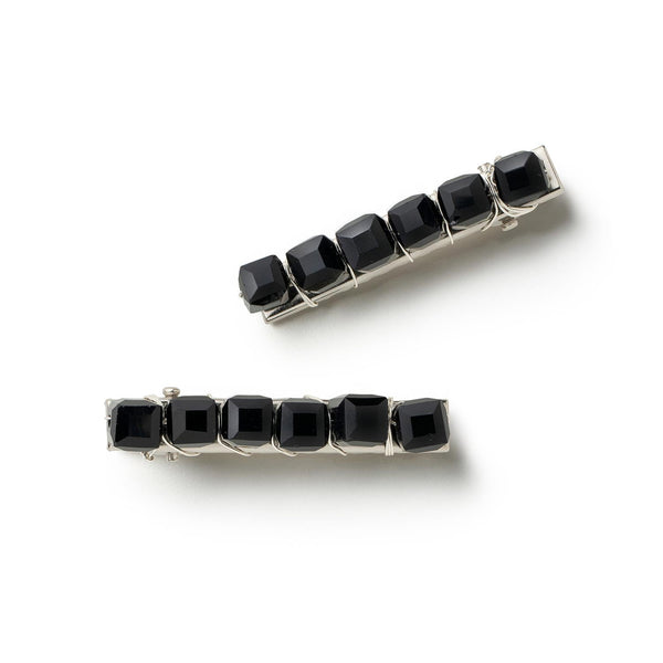 Gemma gemstone clip set Black