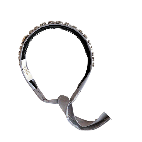 Isabella Embellished Tie Back Headband Cloud - Halo Luxe