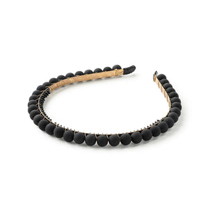 Lea pearl beaded tiara Matte Black