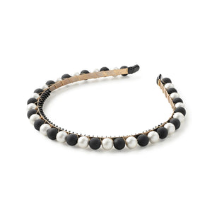 Lea pearl beaded tiara Black And White