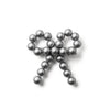 Halo Luxe Lea Pearl Beaded Bow Clip - Silver