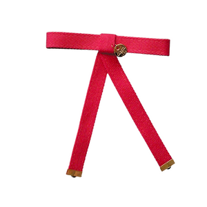 Maddy Twill Bow Clip Flamingo Pink - Halo Luxe