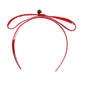 Maddy Twill Bow Headband Red - Halo Luxe