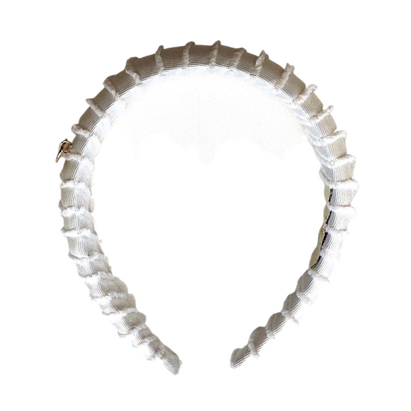 Noa Fringe Headband White - Halo Luxe