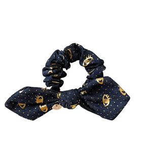 Pouf Denim Scrunchie Denim Golden Eyes - Halo Luxe