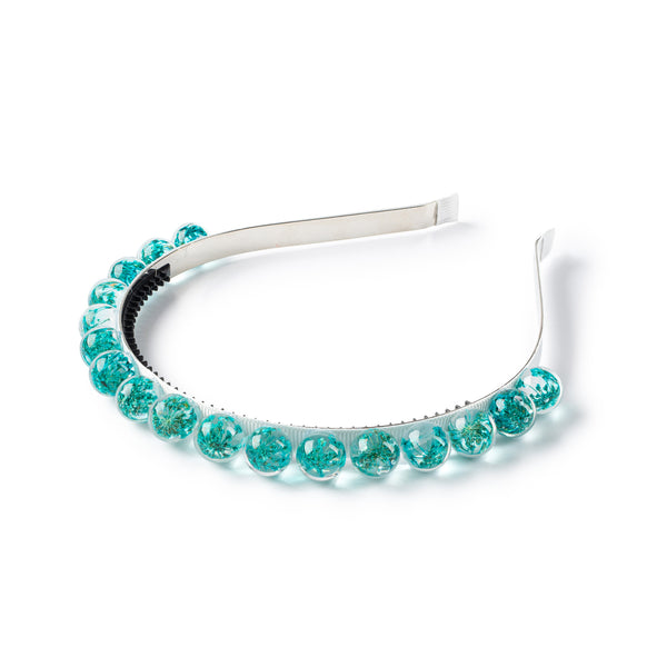Whisper beaded baby's breath headband teal - Halo Luxe