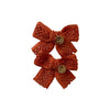 Halo Luxe Della Chenille Lace Double Bow Clip - Pumpkin