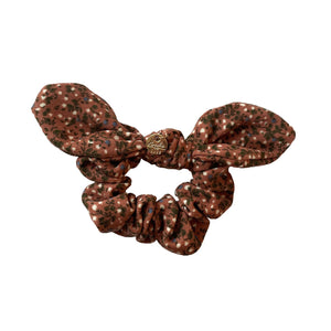 Elsie Printed Corduroy Scrunchie Salmon Floral - Halo Luxe