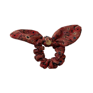 Elsie Printed Corduroy Scrunchie Mauve Floral - Halo Luxe
