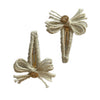 Halo Luxe Goldie Woolen Yarn Double Bow Clip - Ivory