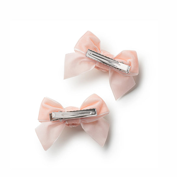 Halo Luxe Rosette Velvet Double Clip Set - Ballet Slipper
