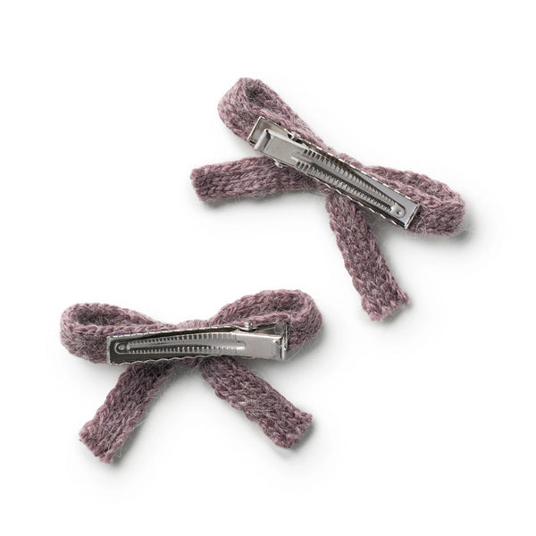 Halo Luxe Avery Ribbed Knit Double Clip Set - Lilac